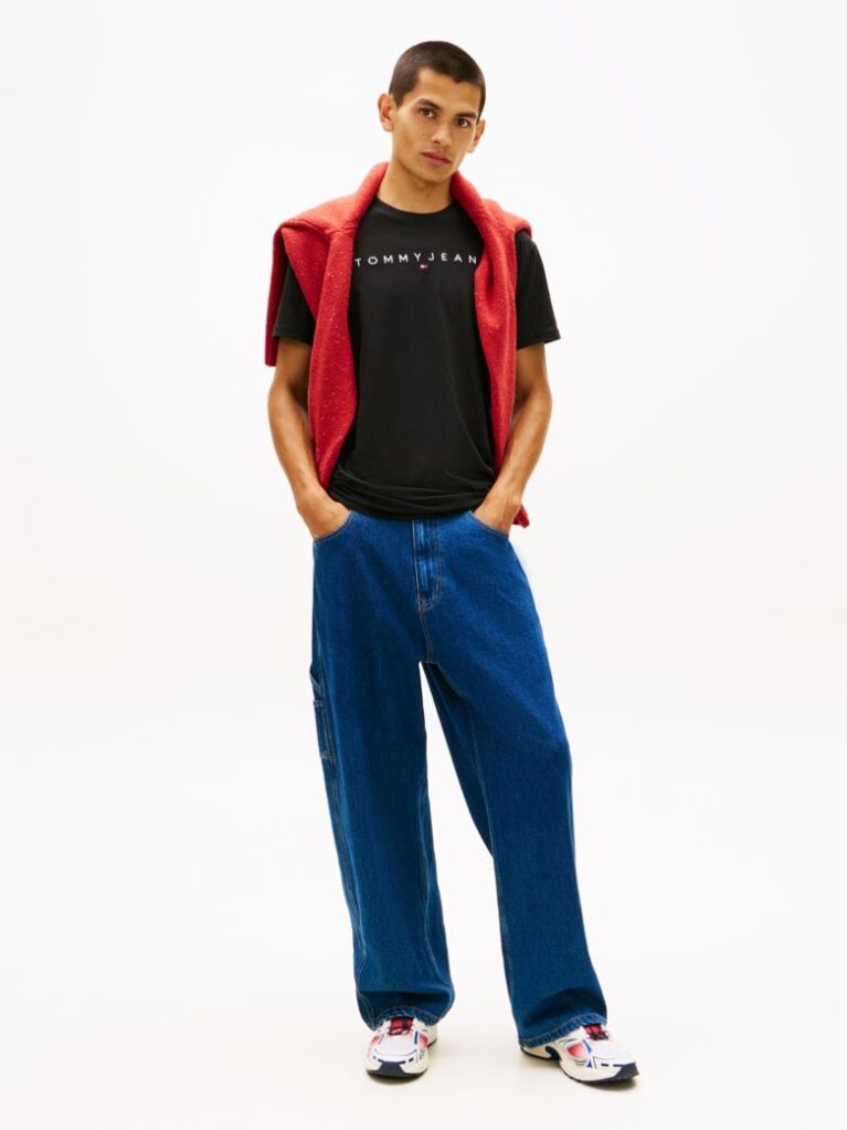 Negru Tricou Regular Cu Logo Brodat  Barbati