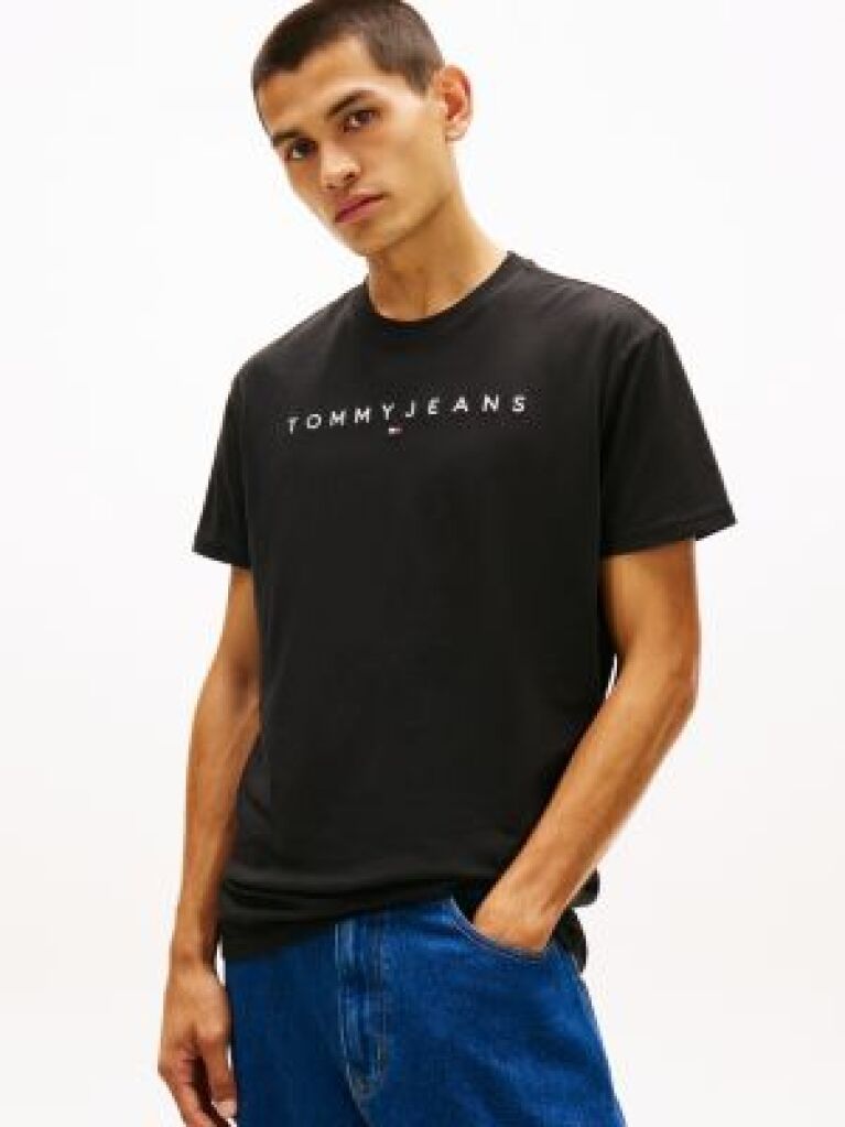 Negru Tricou Regular Cu Logo Brodat  Barbati