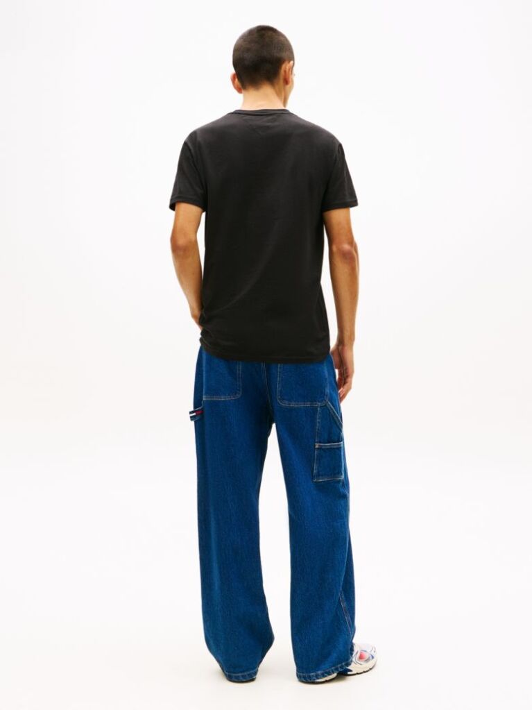 Negru Tricou Regular Cu Logo Brodat  Barbati