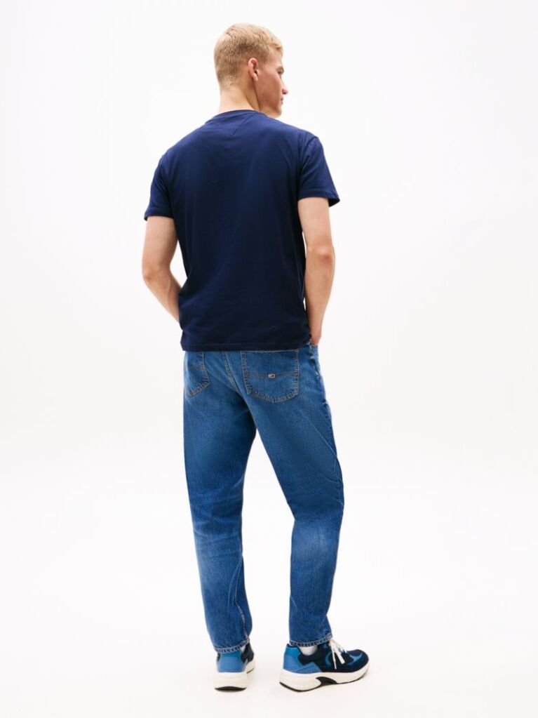 Blue Tricou Regular Cu Logo Brodat  Barbati