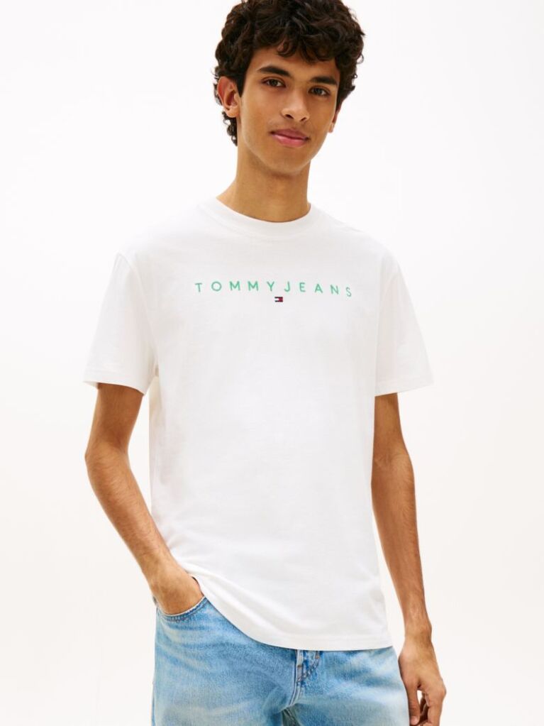 White Regular Logo Embroidery T-Shirt  Men