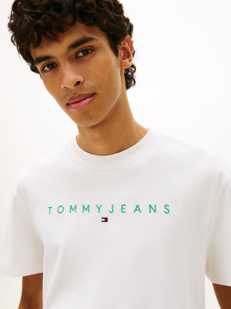 White Regular Logo Embroidery T-Shirt  Men