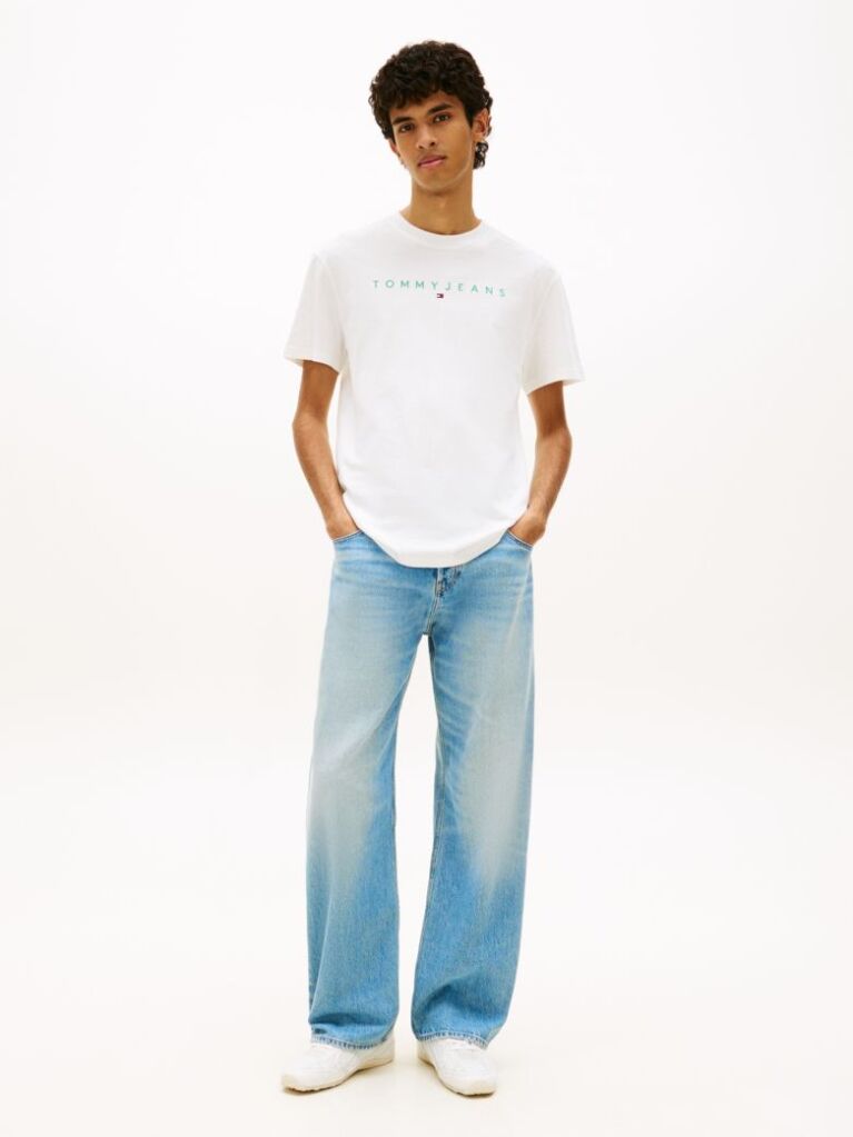 White Regular Logo Embroidery T-Shirt  Men