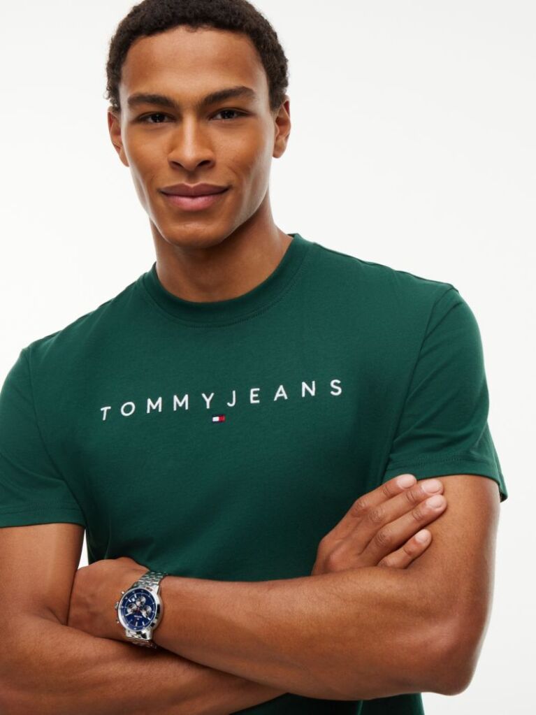 Green Regular Logo Embroidery T-Shirt  Men