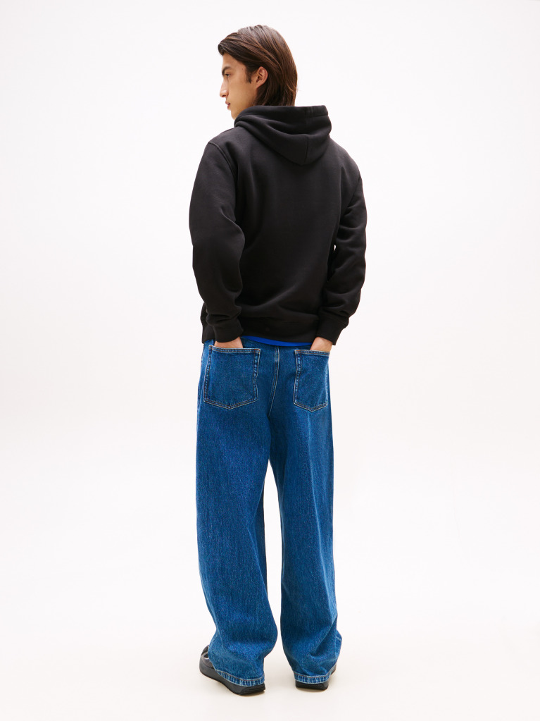 Black Regular Logo Hoody  Men