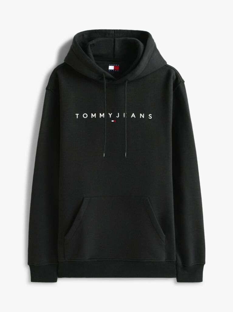 Black Regular Logo Hoody  Men