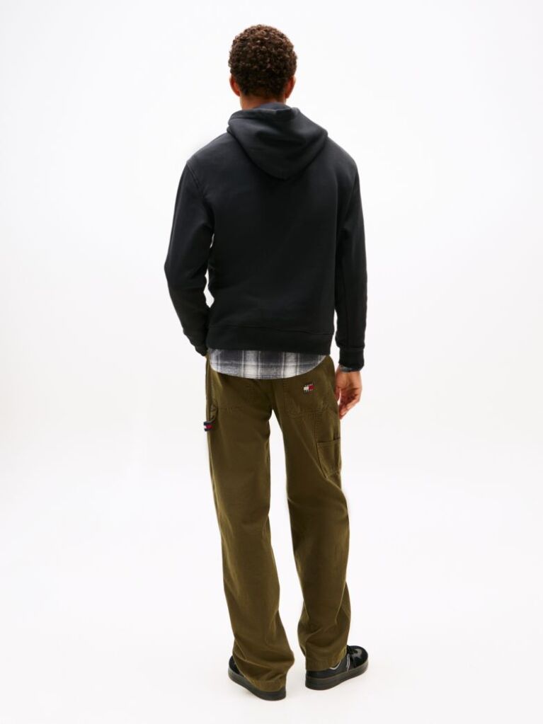 Black Regular Logo Hoody  Men