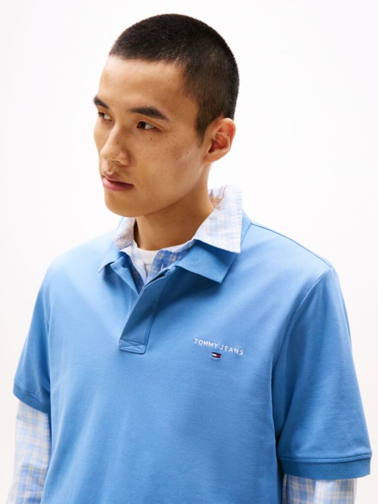 Blue Tricou Polo Croiala Regular Fit  Barbati