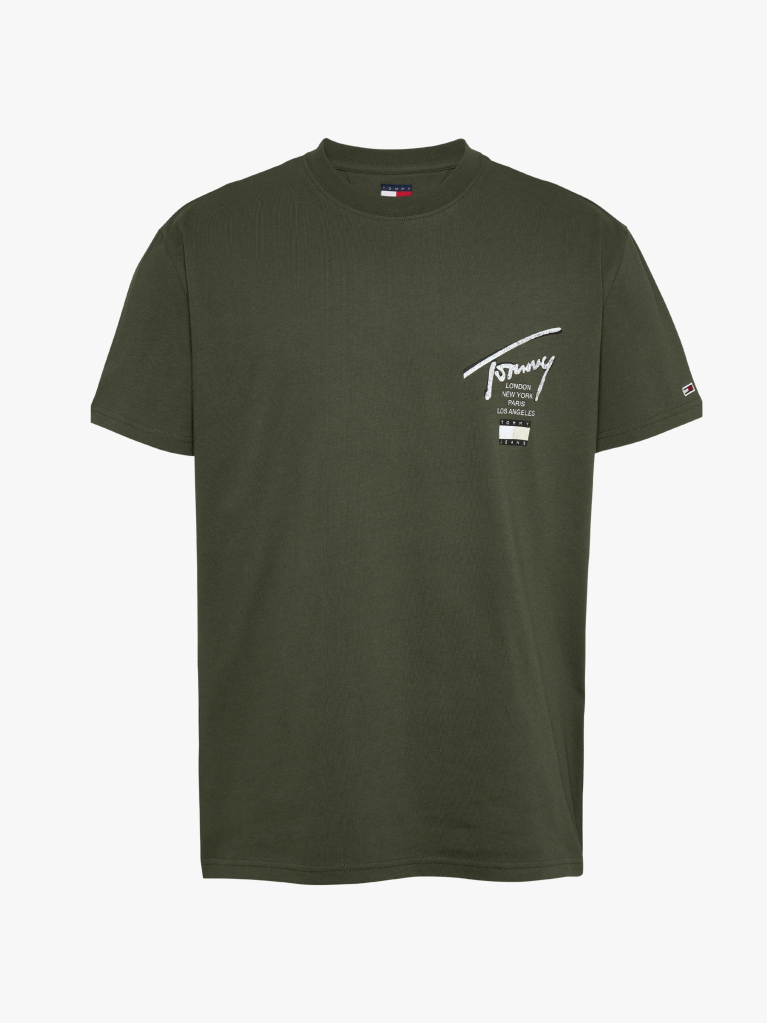 Verde Tricou Cu Logo Semnatura Pe Spate  Barbati
