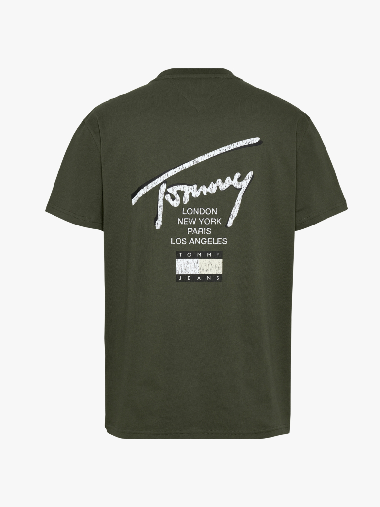Verde Tricou Cu Logo Semnatura Pe Spate  Barbati