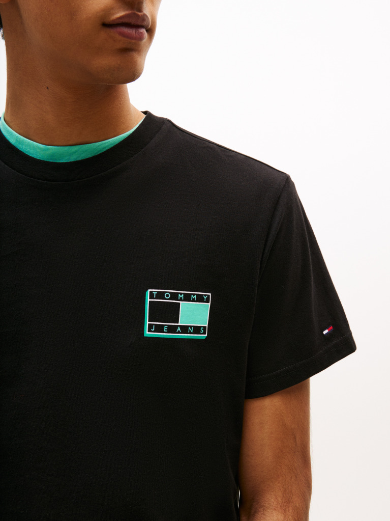 Negru Tricou Slim Cu Logo Tonal  Barbati