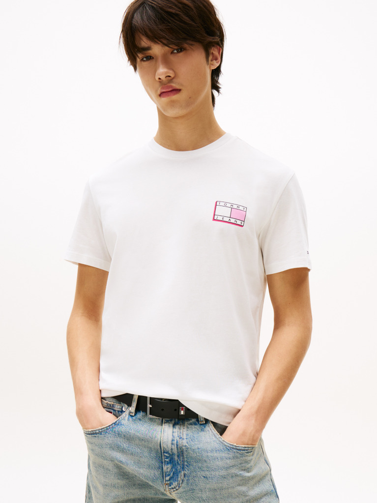 Alb Tricou Slim Cu Logo Tonal  Barbati