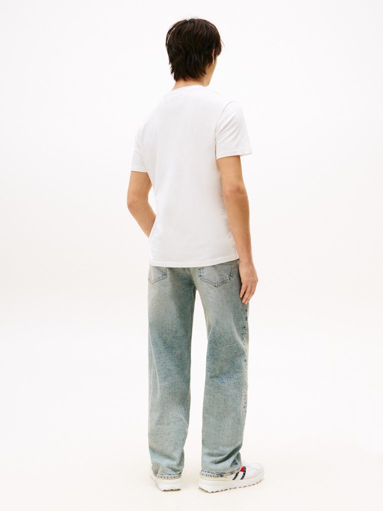 Alb Tricou Slim Cu Logo Tonal  Barbati