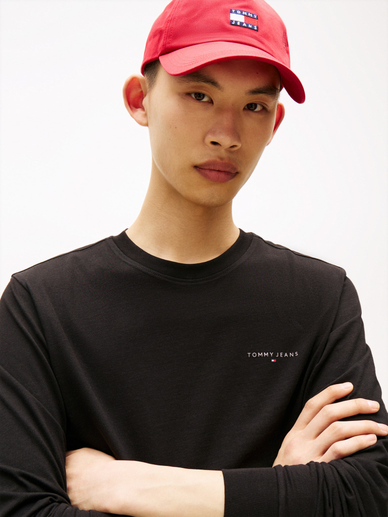 Black Linear Logo Slim Long-Sleeve T-Shirt  Men