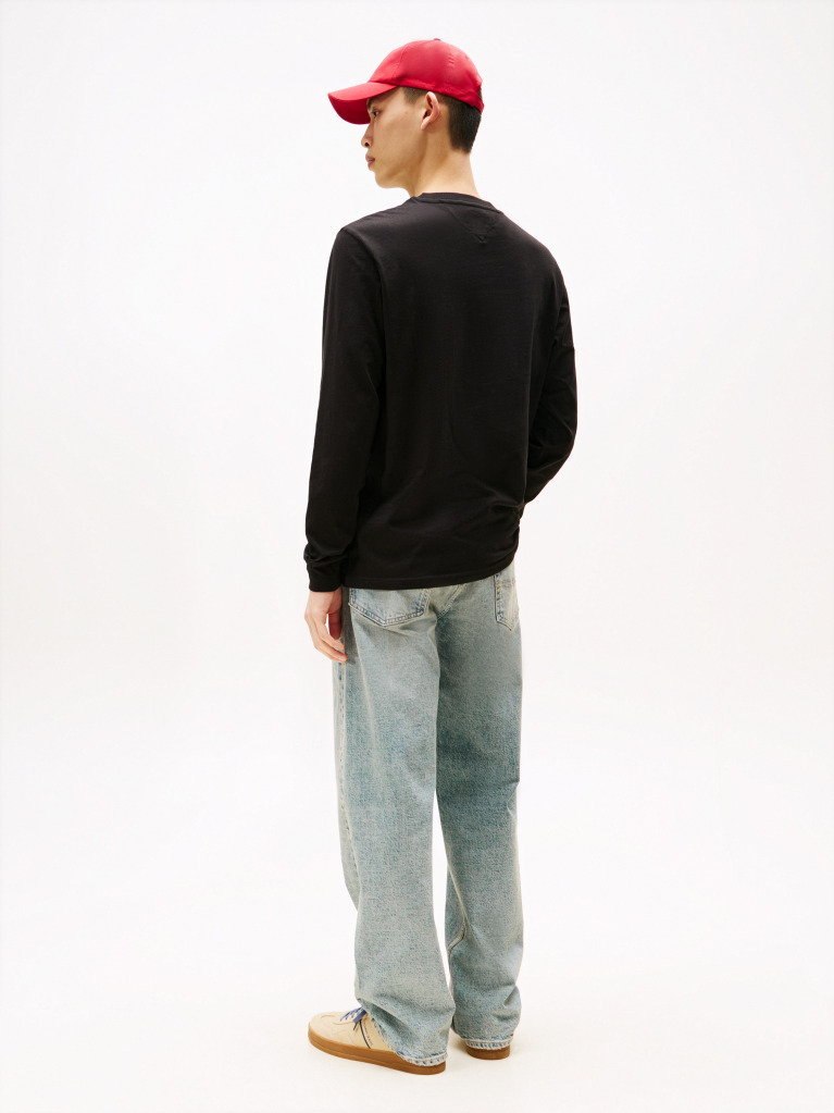 Black Linear Logo Slim Long-Sleeve T-Shirt  Men