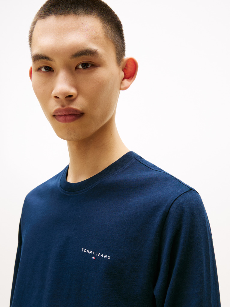 Blue Linear Logo Slim Long-Sleeve T-Shirt  Men