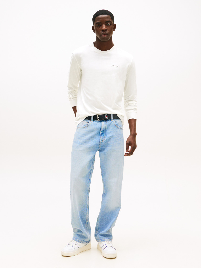 Beige Linear Logo Slim Long-Sleeve T-Shirt  Men