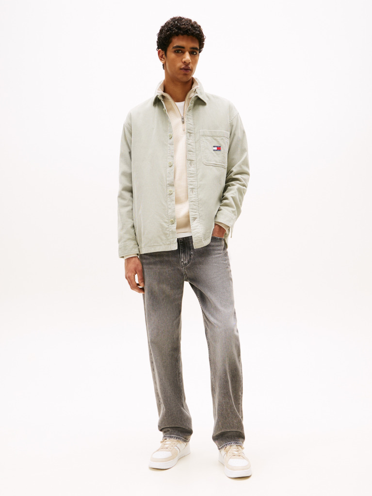 Verde Camasa Overshirt Din Catifea De Tip Cord Brick  Barbati