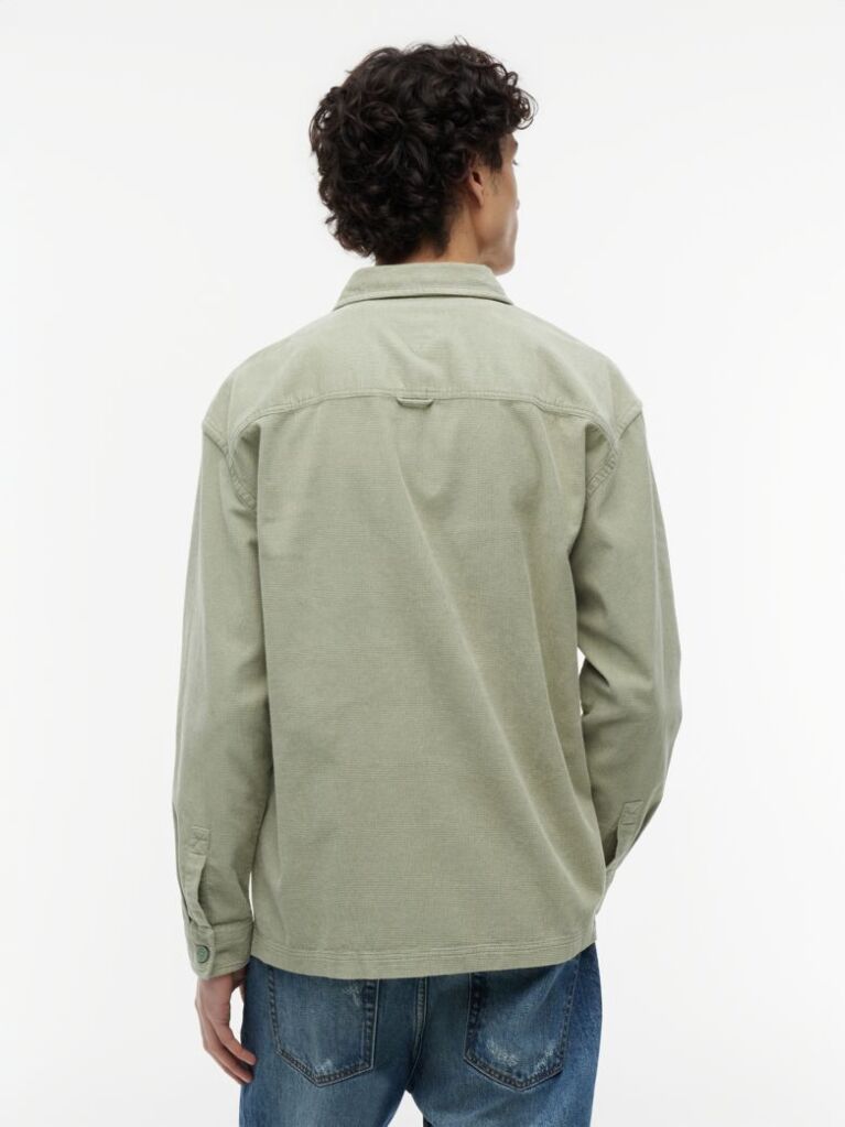 Verde Camasa Overshirt Din Catifea De Tip Cord Brick  Barbati