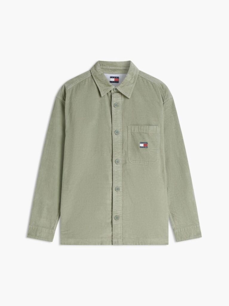 Verde Camasa Overshirt Din Catifea De Tip Cord Brick  Barbati