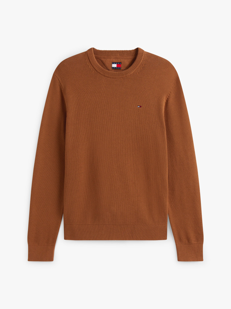Beige Crew Neck Slim Jumper  Men
