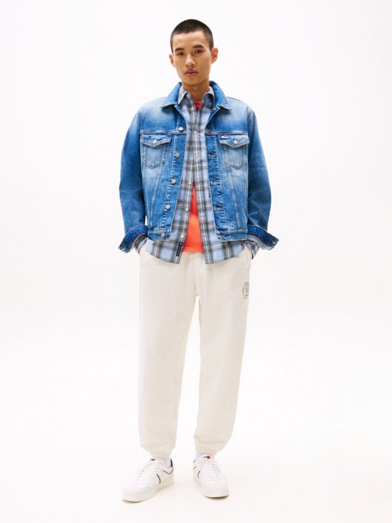 Denim Ryan Back Crest Embroidery Trucker Jacket  Men