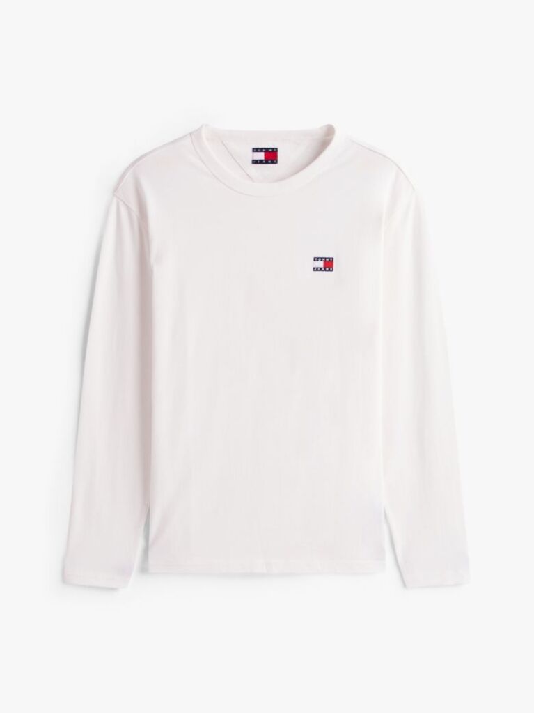 Bej Tricou Cu Maneca Lunga Si Emblema Tonala Tommy  Barbati