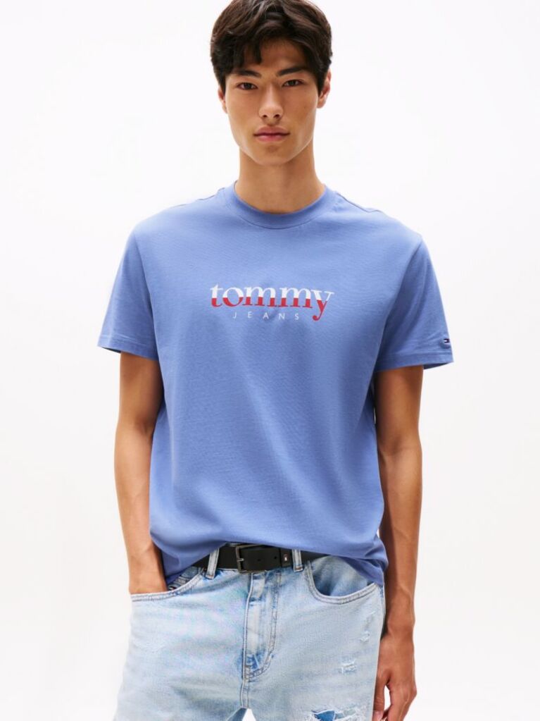 Blue Logo Jersey Crew Neck T-Shirt  Men