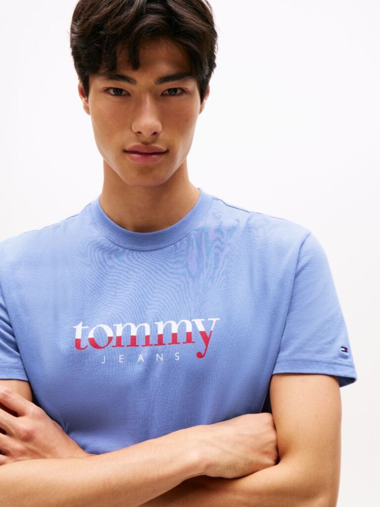 Blue Logo Jersey Crew Neck T-Shirt  Men