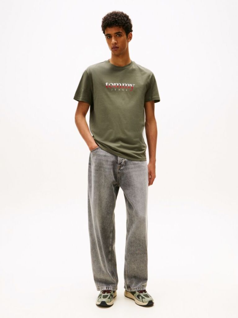 Green Logo Jersey Crew Neck T-Shirt  Men