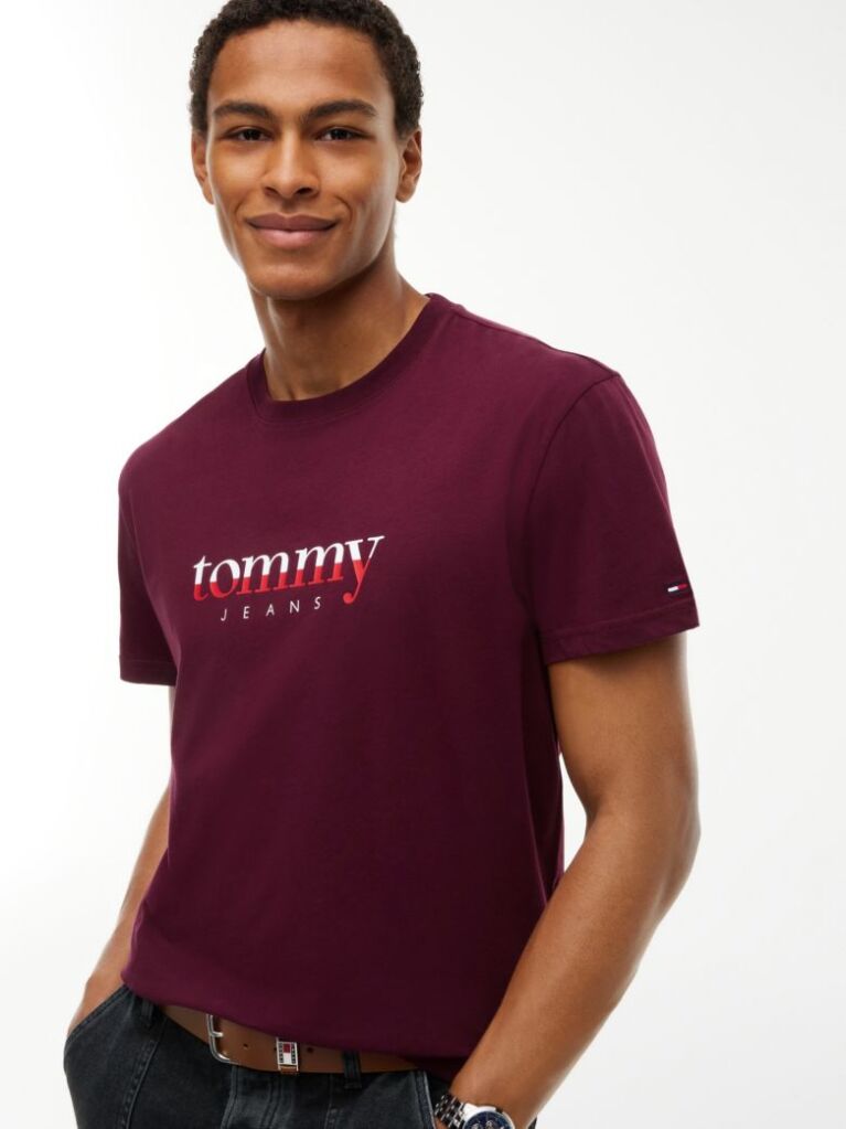 Mov Tricou Din Jersey Cu Guler Rotund Si Logo  Barbati