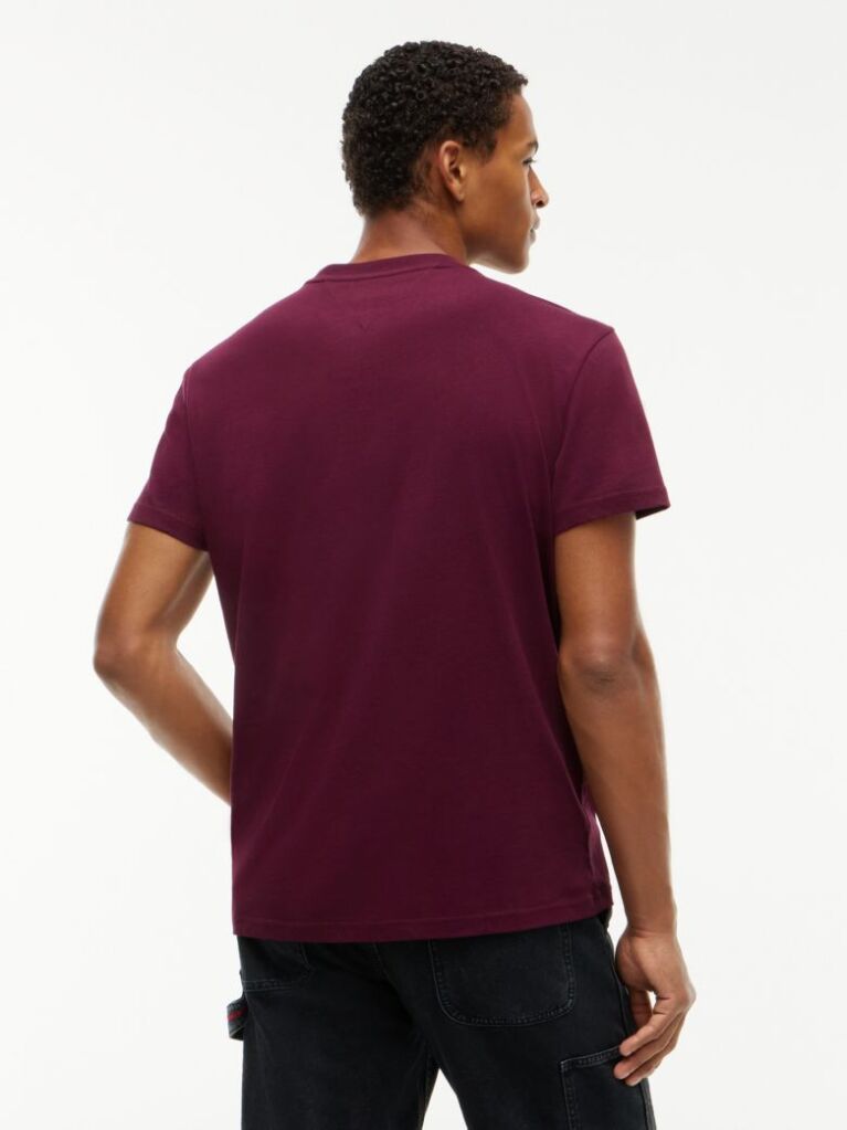 Mov Tricou Din Jersey Cu Guler Rotund Si Logo  Barbati