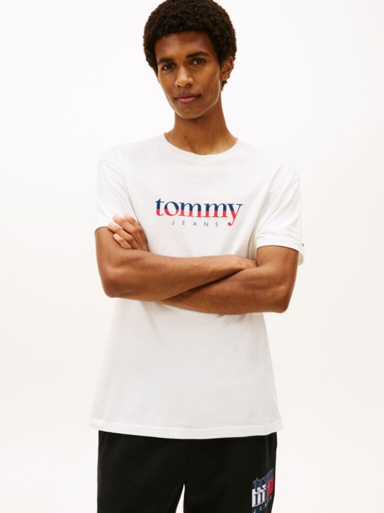 Beige Logo Jersey Crew Neck T-Shirt  Men