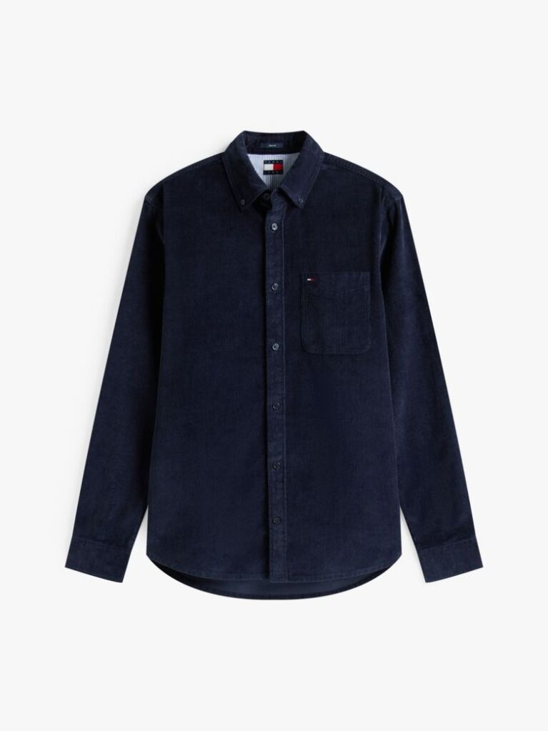 Blue Regular Fit Corduroy Shirt  Men