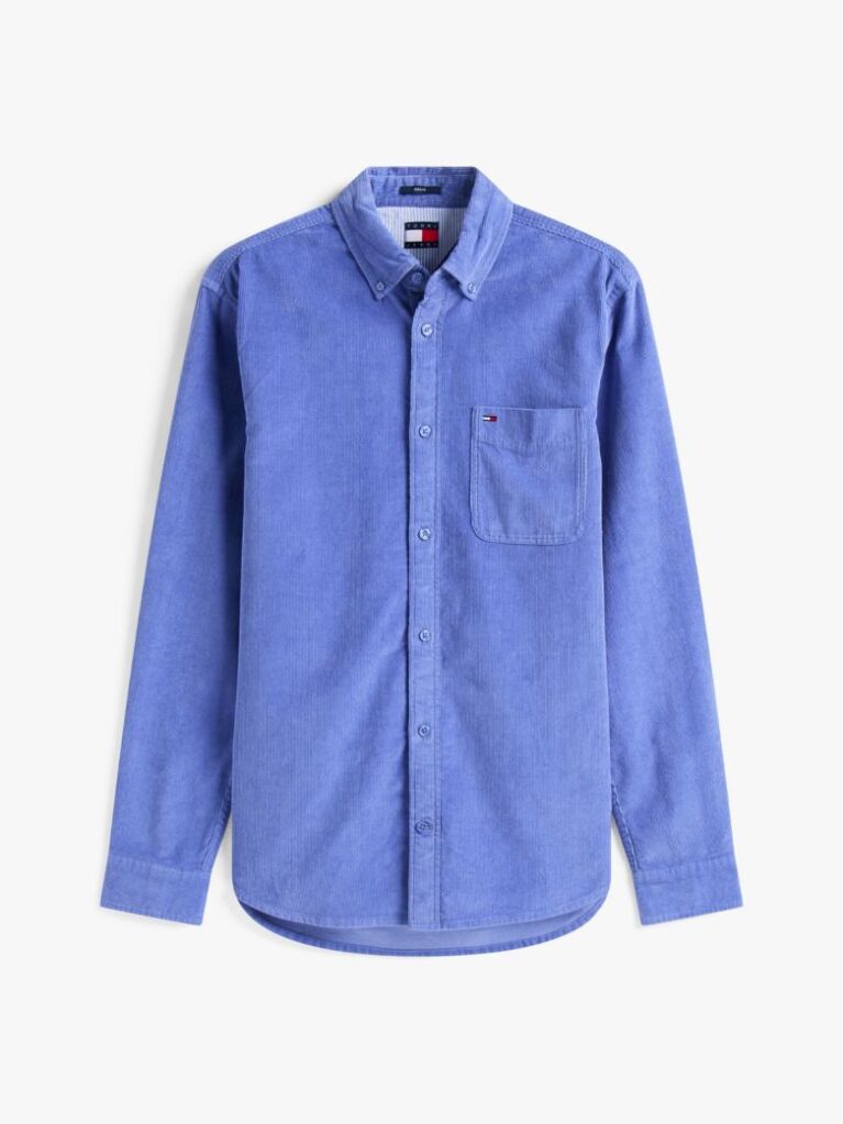 Blue Regular Fit Corduroy Shirt  Men
