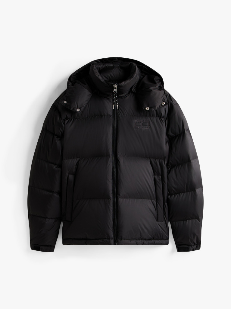 Black Water Repellent Ripstop Alaska Puffer Jacket  Men
