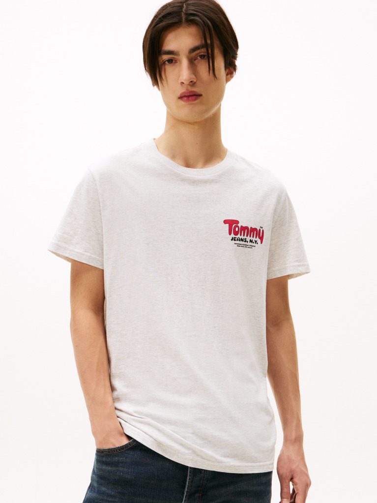 Grey Logo Slim Crew Neck T-Shirt  Men