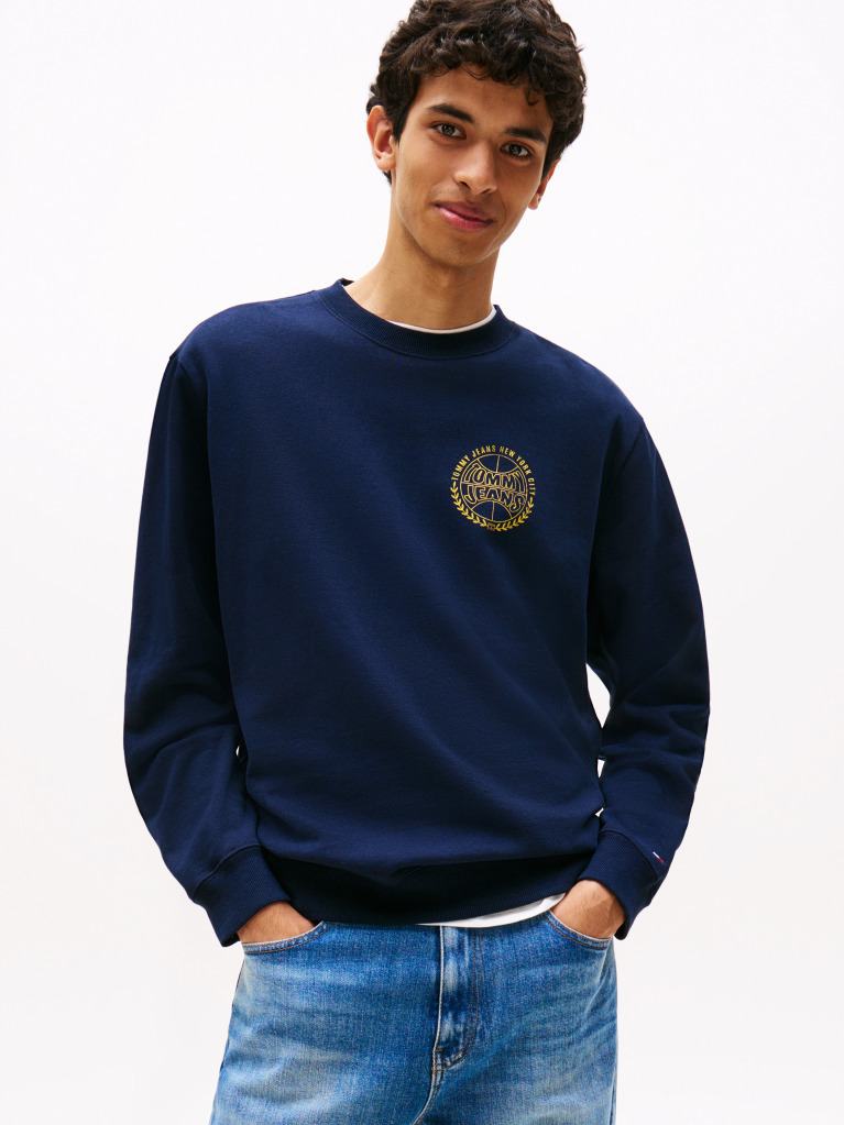 Blue Heritage Varsity Crew Neck Sweatshirt  Men