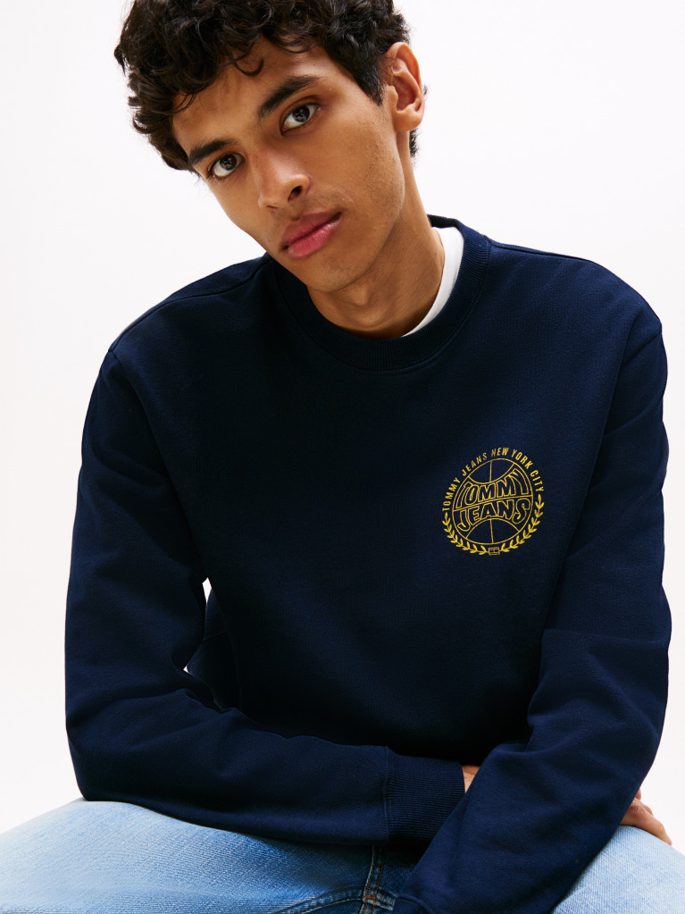 Blue Heritage Varsity Crew Neck Sweatshirt  Men
