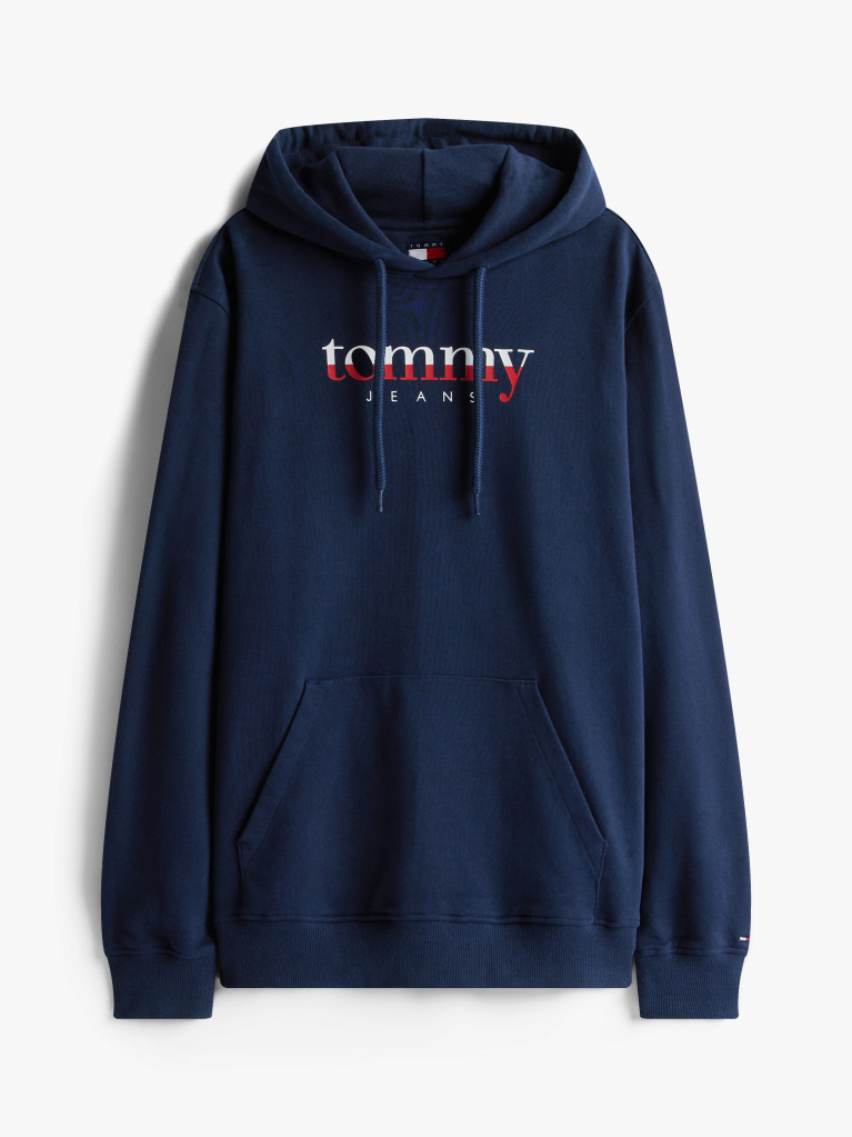 Blue Logo Drawstring Terry Hoody  Men