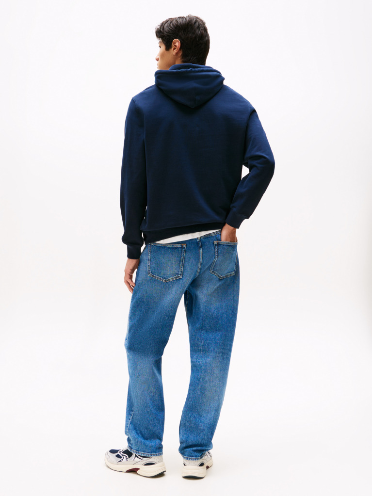Blue Logo Drawstring Terry Hoody  Men