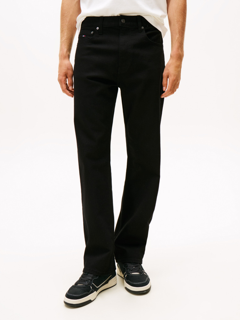Denim Blugi Otis Negri Overdyed Cu Croiala Dreapta  Barbati