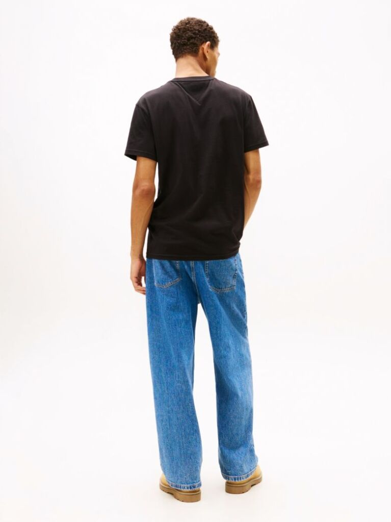Black Logo Stamp Crew Neck T-Shirt  Men