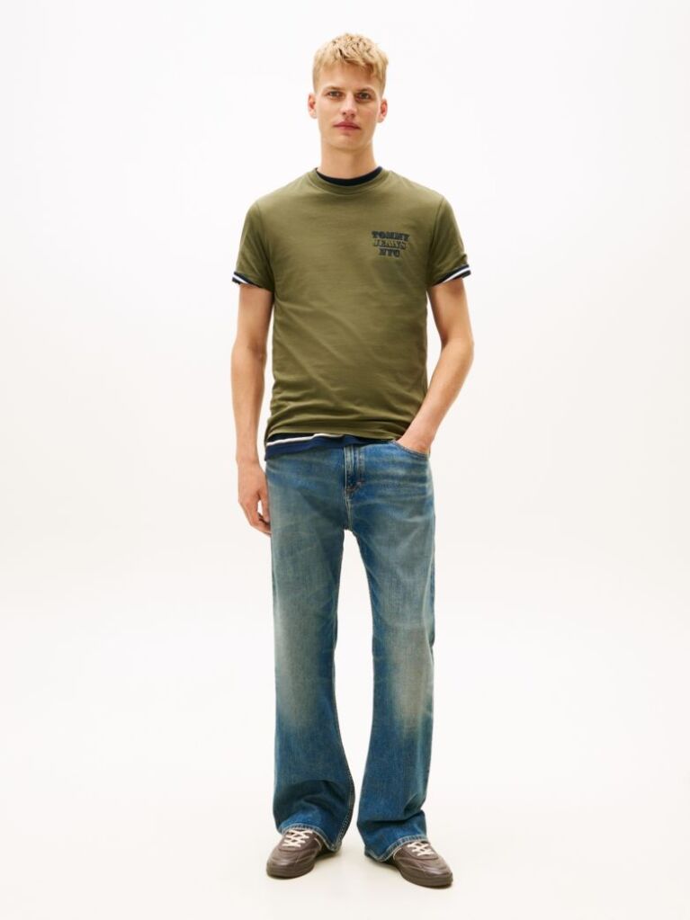 Green Varsity Logo Slim T-Shirt  Men