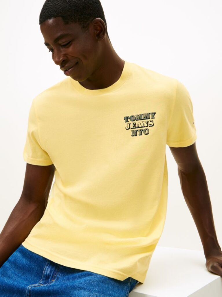 Yellow Varsity Logo Slim T-Shirt  Men