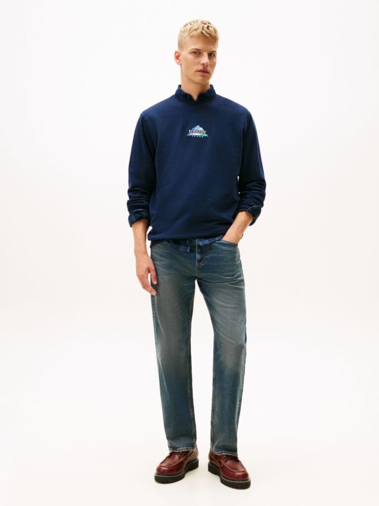 Blue Mountain Logo Embroidery Terry Sweatshirt  Men
