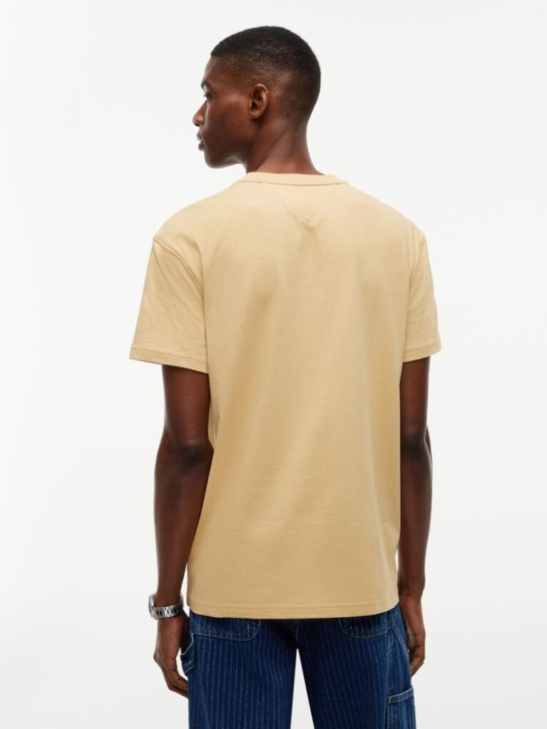 Bej Tricou Cu Guler Rotund Cu Steag Tommy  Barbati