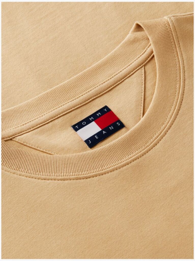 Bej Tricou Cu Guler Rotund Cu Steag Tommy  Barbati
