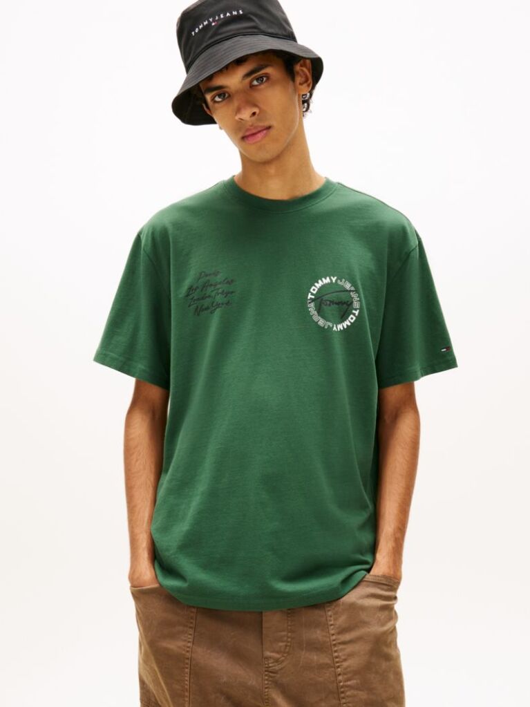 Green Circular Back Logo Relaxed T-Shirt  Men