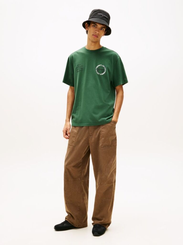 Green Circular Back Logo Relaxed T-Shirt  Men